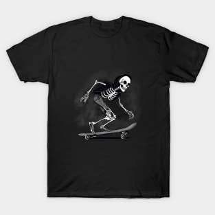 hooligan skeleton riding on a skateboard T-Shirt